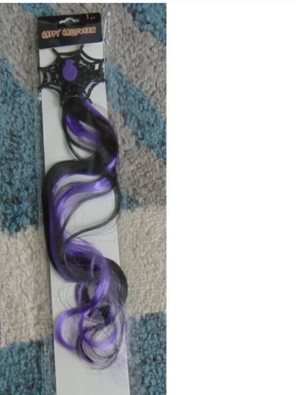 Hair Extensions Halloween Purple Spider Web Synthetic Hair 12" Barrett